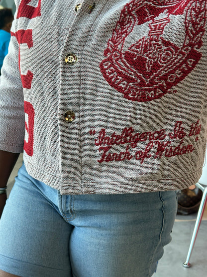 Delta Sigma Theta Sorority, Inc. White Tapestry Shirt