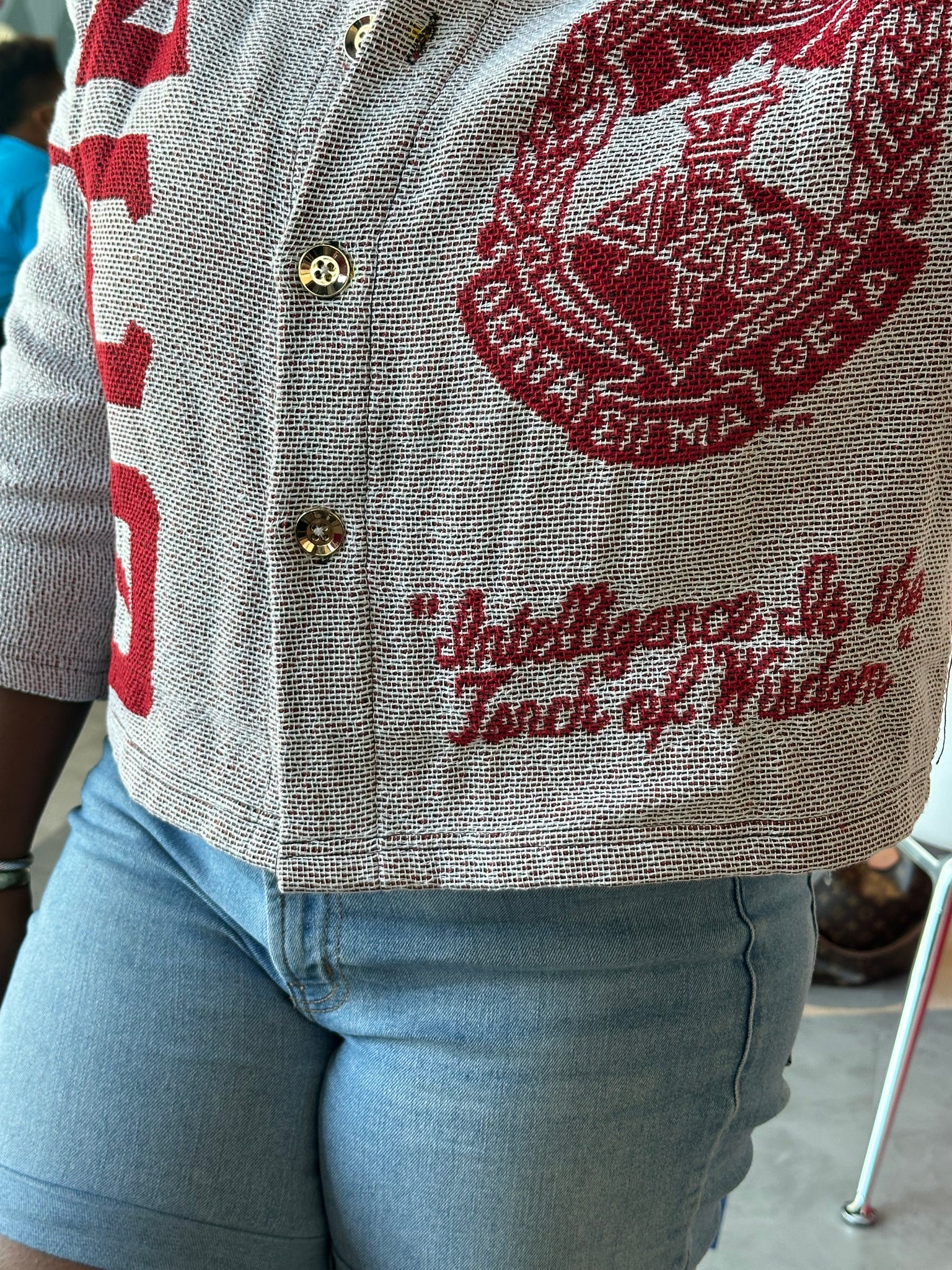 Delta Sigma Theta Sorority, Inc. White Tapestry Shirt