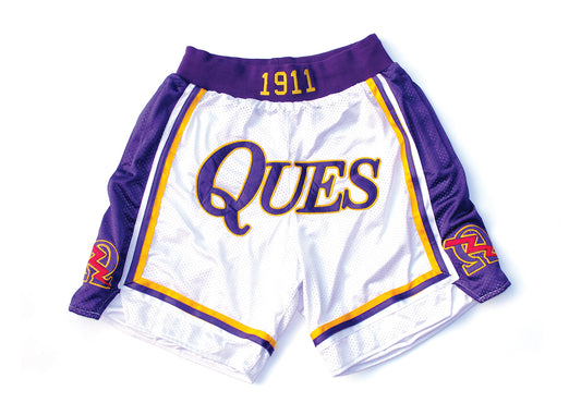White "Ques" Shorts (CLEARANCE)
