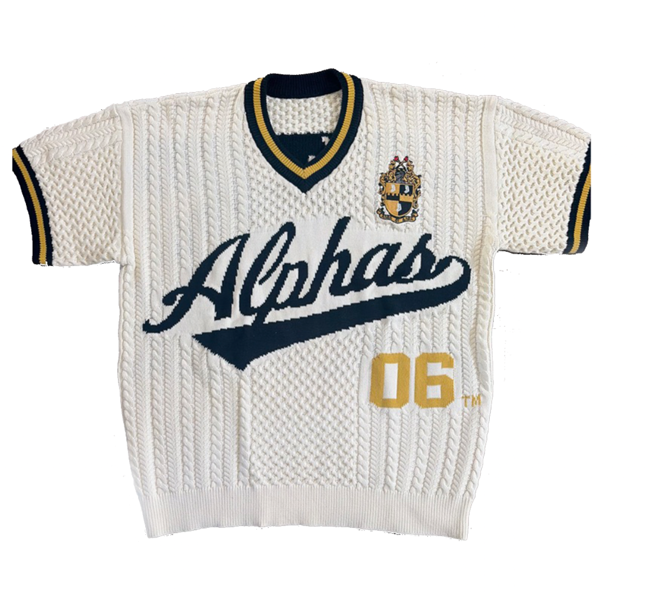 Alphas Knit Short Sleeve Sweater