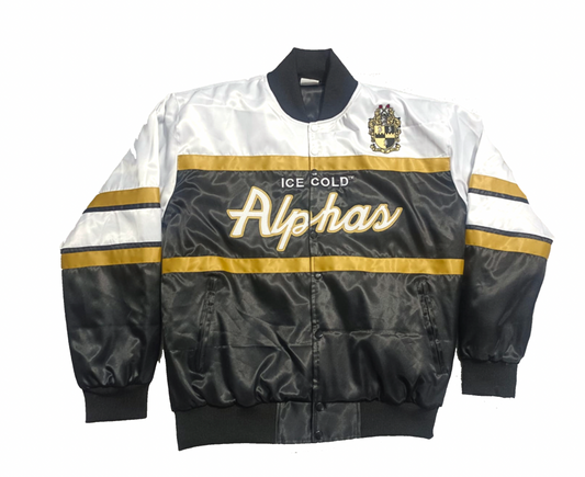 Ice Cold Alphas Satin Starter Bomber Jacket